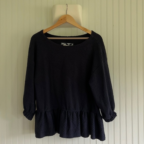 Maeve by Anthropologie Mikayla Textured Peplum Top - Picture 1 of 6